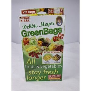 Debbie Meyer GreenBags 20 Count Reusable Produce Storage Bags As Seen On TV USA
